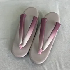 草履　ウレタン草履　鼻緒グラデーション　レディース　着物用　薄ピンク　T457