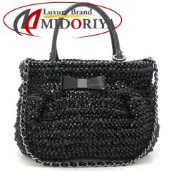 ANTEPRIMA アンテプリマ PBIISB3044 2Way ハンドバッグ PVCワイヤーxサテンリボン ブラック レディース/353082【中古】