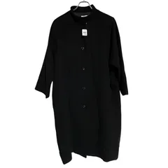  Andy アンディ ウール ロング コート ブラック 黒 シンプル カジュアル レディース 13A2【ZK49】