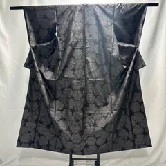 大島紬　アンサンブル　着物　羽織　セット　グレー系　毛玉・ひきつれ多数あり　中古品　管理番号KKVKAM35