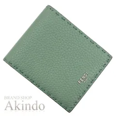 【新品・未使用】フェンディ 二つ折り財布 札入れ 小銭入れなし セレリア グリーン FENDI 7M0193 2つ折り財布 札入れ メンズ プレゼント 高級ブランド オシャレ 便利 ギフト