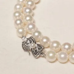 タサキ リボンクラスプ パール 真珠 ネックレス TASAKI/24-5754