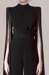 パンツドレス クルーネック ロング おしゃれ 商品タイトル