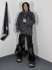 bolan似 フレアデニム opium y2k グレー ブーツカット - メルカリ
