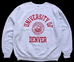 90s メキシコ製 Championチャンピオン UNIVERSITY OF DENVER スウェット 杢ライトグレー L★オールド ビンテージ カレッジ ロゴ 刺繍タグ
