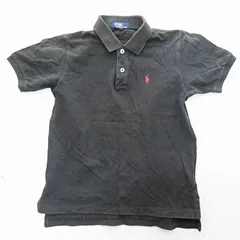 ポロ バイ ラルフローレン Polo by Ralph Lauren キッズ ポロシャツ カットソー 半袖 ロゴ刺繍 130 黒 0211 ■GY09