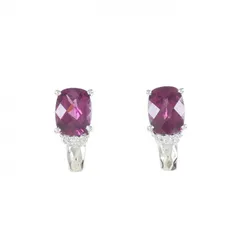 K18WG ガーネット ピアス 3.38CT