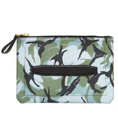 【SALE】TOM FORD トムフォード クラッチバッグ スモールハンドル ポートフォリオ 2022SS TD ロゴ ゴールド金具 カモフラージュ 迷彩柄 ハンドホルダー カバン 鞄 メンズ ブルー系 青 イタリア製