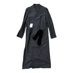  【タグ付き新品】nano universe ナノユニバース ヴィンテージツイード ロングラップコート チャコール ベルト付き レディース サイズ36【Z1770】