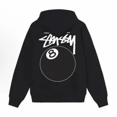 スツーシー パーカー STUSSY 8球シリーズ Ball Crew 黒色8パターンプリントスウェット ルーズフィット 男女兼用