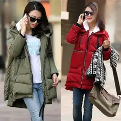 モッズコート レディース ダウン フード 防寒 ロング カジュアル Aライン バイカラー 中綿 秋冬