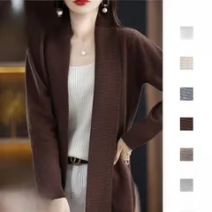 ニット ニットカーディガン 羽織り ミディアム丈 ベーシックカラー レディース トップス