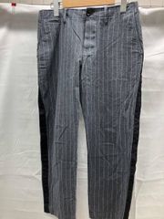sacai 21SS ベロア切替 スーチングパンツ 1 濃紺 裾ドローコード