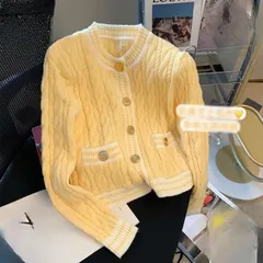 ニット カーディガン ニットカーディガン ケーブル編み ボーダー柄 フェミニン 通勤通学 レディース トップス