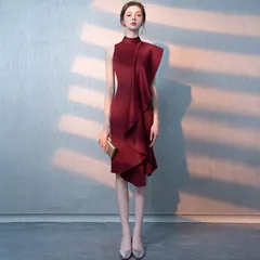 可愛いフリルワンピースエレガントお呼ばれ夏人気