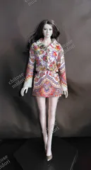 1/6フィギュア服 S07Cサイズ　シルクウール　スーツセット　花柄