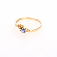 【中古】K18 サファイア付リング 約9.5号 約0.9g ゴールド 金