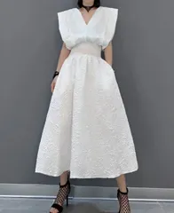 ドレス 再入荷 Ｖネック 抜け感