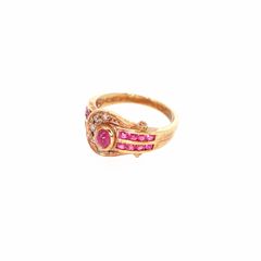 18K刻印 /1.00ct】18金 ルビー ダイヤモンド クロスデザインリング 