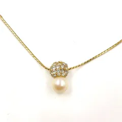 GIVENCHY パール ラインストーン GP クリア×ゴールド×ホワイト ネックレス