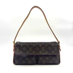 LOUIS VUITTON ヴィバシテMM モノグラム モノグラム レザー×PVC ブラウン ショルダーバッグ ゴールド M51164