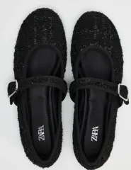 Zara ザラ ツイードバレエシューズ シュー 36