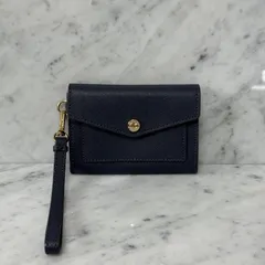 美品 MICHEAL KORS マイケルコース 二つ折り財布 ネイビー 本革 Wallet