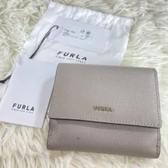 FURLA フルラ　折財布　グレー　グレージュ　バビロン　レザー