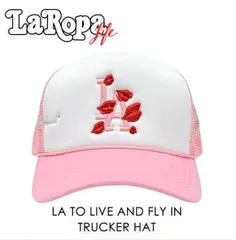 【本国現地価格】【LEX着用色違い】LA ROPA LA TO LIVE AND FLY IN TRUCKER HAT 【LAROPA】【ラロパ】【トラッカーキャップ】【ピンクホワイト】のサムネイル