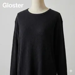 Gloster グロスター リブニット 綿100% ブラック M 長袖トップス 美品 #45-8のサムネイル