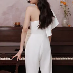 パーティー 無地 結婚式 ロング パンツ 上品 大人可愛い ドレス