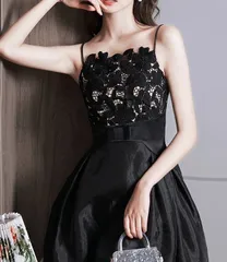 パーティードレス レース キャミワンピース ボリュームスカート