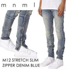 MNML M5 ジッパーデニム ウォッシュ加工 コットン Blue mnml MNML M5 