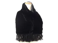 LOUIS VUITTON ルイヴィトン マフラー モノグラム エシャルプ ブルール ブラック レーヨン60％ キュプラ25％ シルク15％ レディース フリンジ