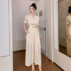 パンツドレス シースルージャンプスーツ 2色 結婚式 パーティー