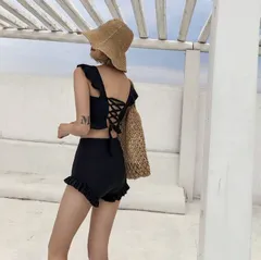 ビキニフリルカバーアップハイウエストパンツ水着
