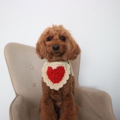 Heart bandana  / ハート バンダナ 小型犬｜国産ウール使用
