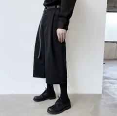 メンズ 7分丈パンツ カジュアル ワイドパンツ ベルト付き