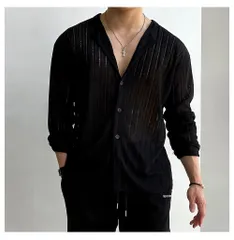 メンズ カーディガン 韓国 今季新作 4色 長袖 サマーニット