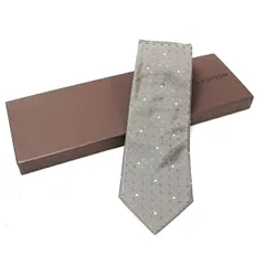 ルイヴィトン シルク ネクタイ モノグラム柄 ドット柄 中古 Aランク LOUIS VUITTON メンズ ビジネス 箱付き 送料無料