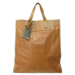 ラルフローレン RALPH LAUREN レザー トートバッグ 肩掛け ロゴ プレート 茶 ブラウン