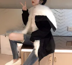 レディース ダウン コート インナーファー付き 韓国系 色