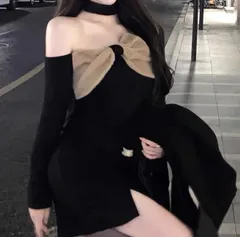 レディース パーティー ミニ丈ワンピース ワンショルダー