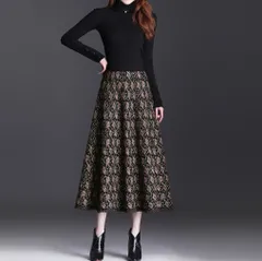 レディース フレアスカート フォーマル ウエスト伸縮性