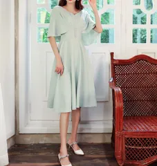 レディース ワンピース シフォンドレス 膝丈 パーティー