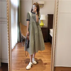 レディース ワンピース チェック柄 オシャレ 半袖