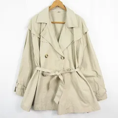 ミスティック mystic 2WAY トレンチコート ベスト ミドル丈 ベルト付き 綿 2 ベージュ kz14297