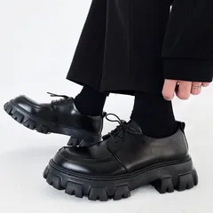 ローファー 無地 フェイクレザー シューズ モード 厚底