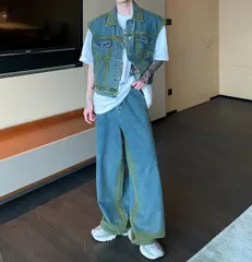 ワイドパンツ オーバーサイズ デニム セットアップ ベスト 韓国