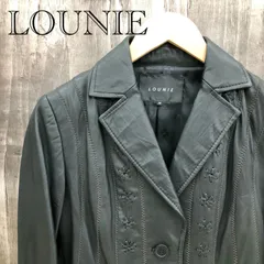 LOUNIE ルーニィ レザージャケット ラムレザー 羊革サイズ38  ブラック 黒 ブラウンステッチ レディース_246021のサムネイル